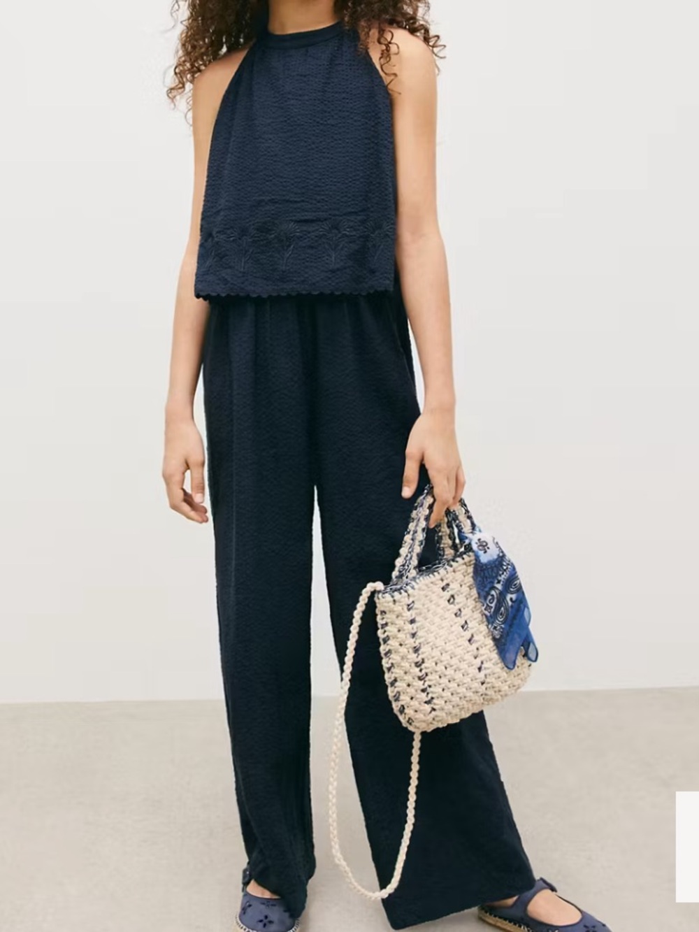 Mango Girls' Navy HALTER LONG JUMPSUIT 5966